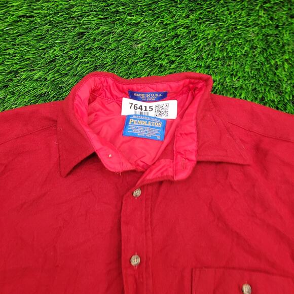 Vintage Pendleton Wool Button Shirt M/L 22x28 Elbow-Patch USA - Picture 3 of 15